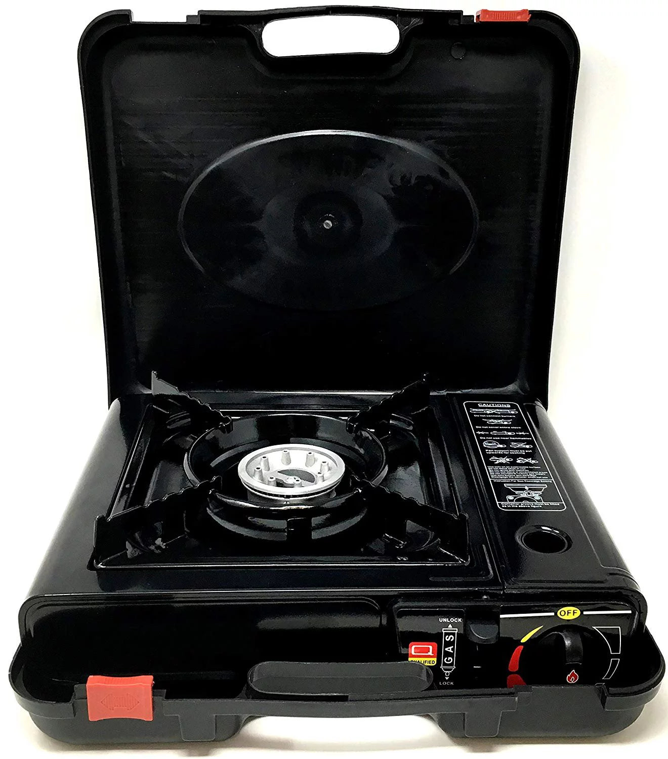 Portable Outdoor Butane Gas Stove with Stainless Steel Body and Carrying Case S92606