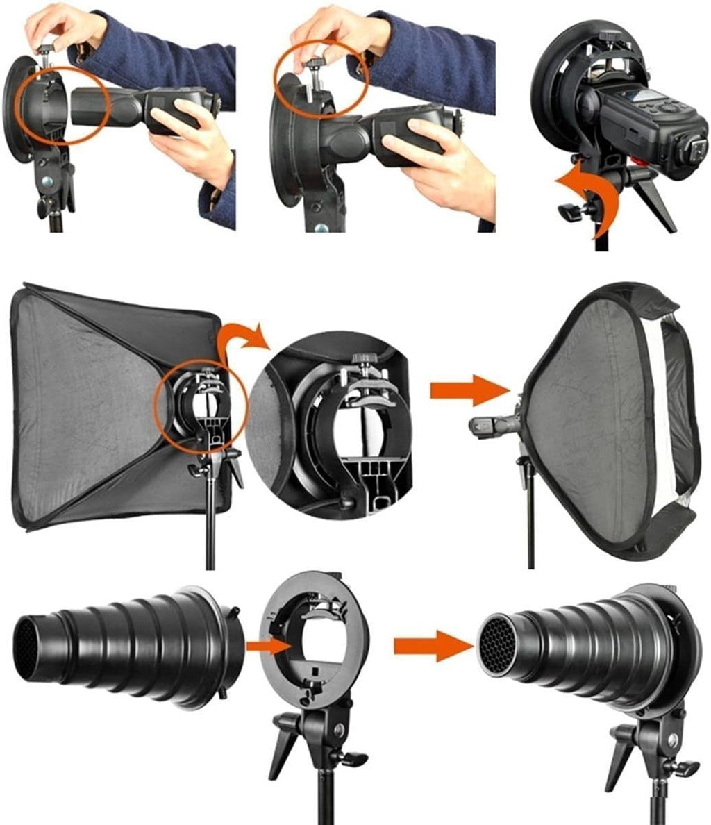 24"x 24" 60cmx60cm Foldable Universal Softbox with S Style Speedlite Bracket Pack of 2 G810759