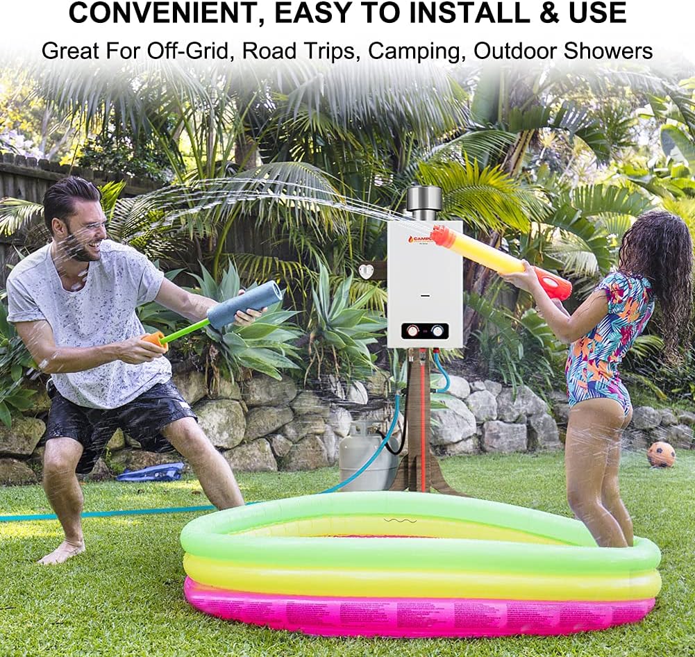 1.58 GPM Outdoor Propane Tankless Water Heater with S/S Rain Cap R897