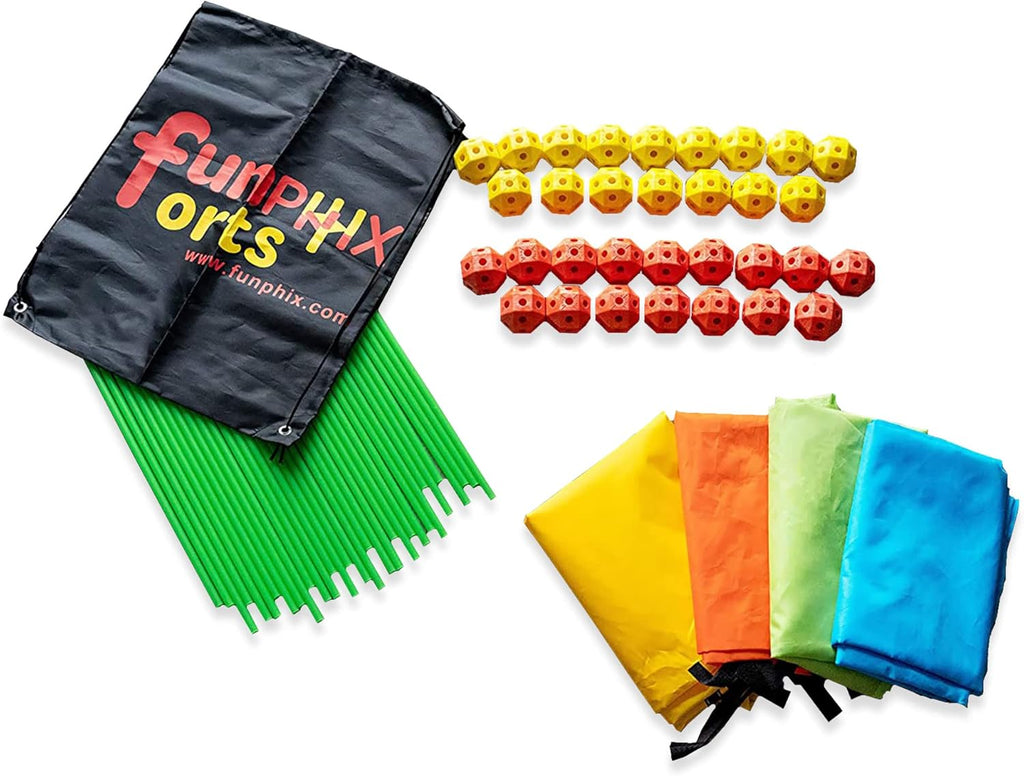 154 PCs Fort Building Kit with Glow in The Dark Sticks R905147