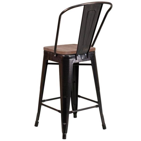 Black-Antique Gold Bar Stool (4-Pack) X193656