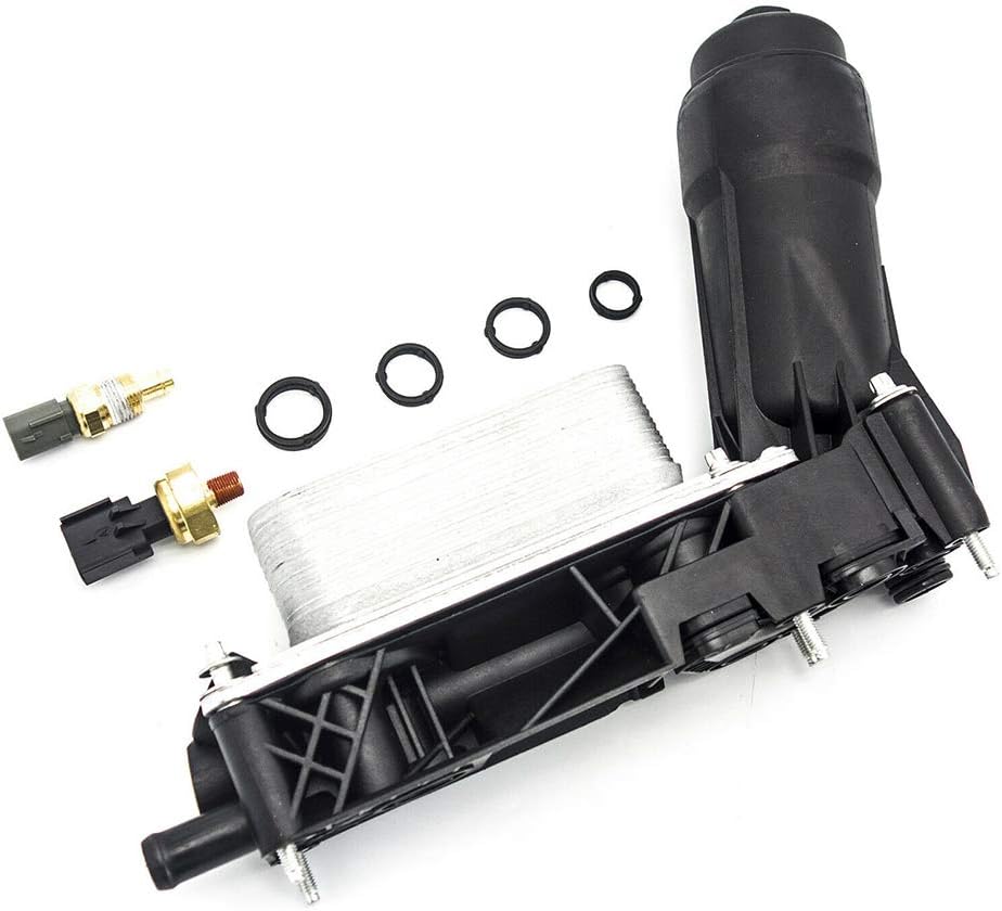 Engine Oil Filter Cooler Housing Assembly Complete Kit Compatible with 3.6L R360