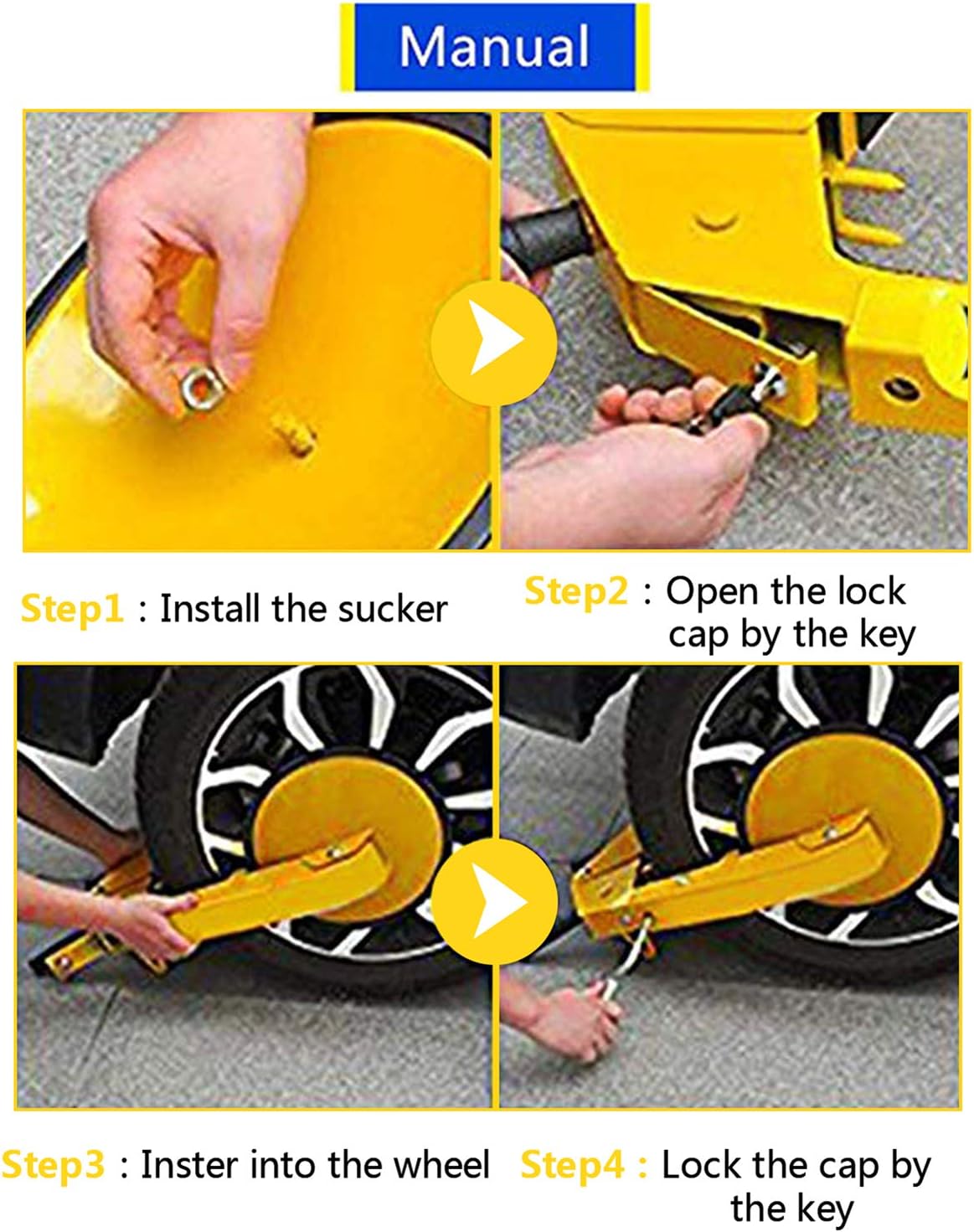 Wheel Lock Car Boot Clamp Anti-Theft Parking Boot Claw (Large) R804