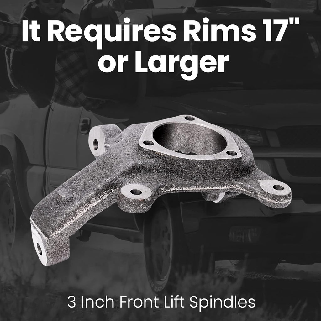 3 Front Spindle Lift Kit for Silverado 1500 1999-2006 2WD Non-HD A8492