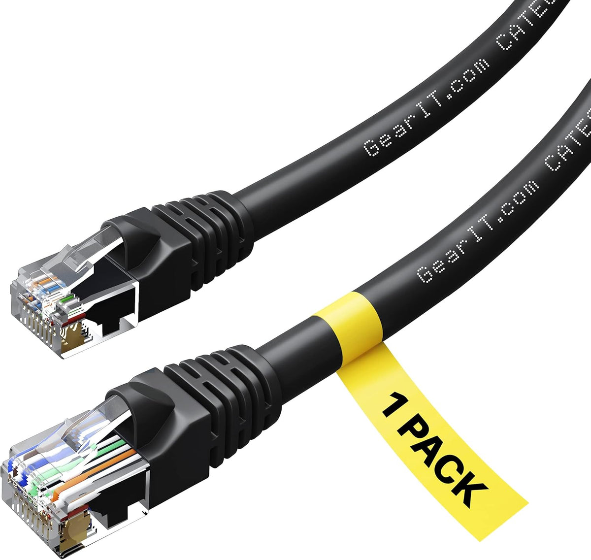 20 Pack Cat 6 Ethernet Cable 5 Feet Black K67554