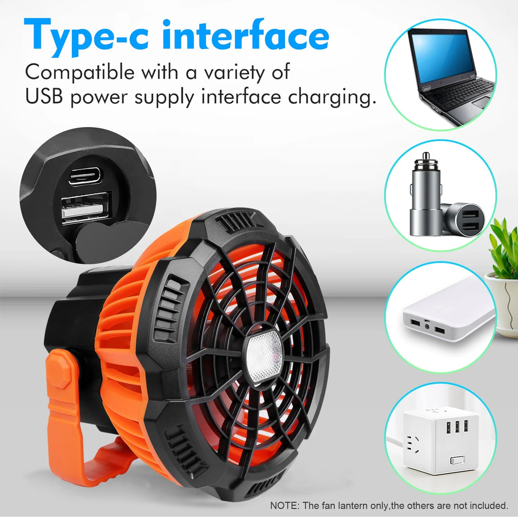 2-in-1 Camping Fan Lantern Power Bank N40442