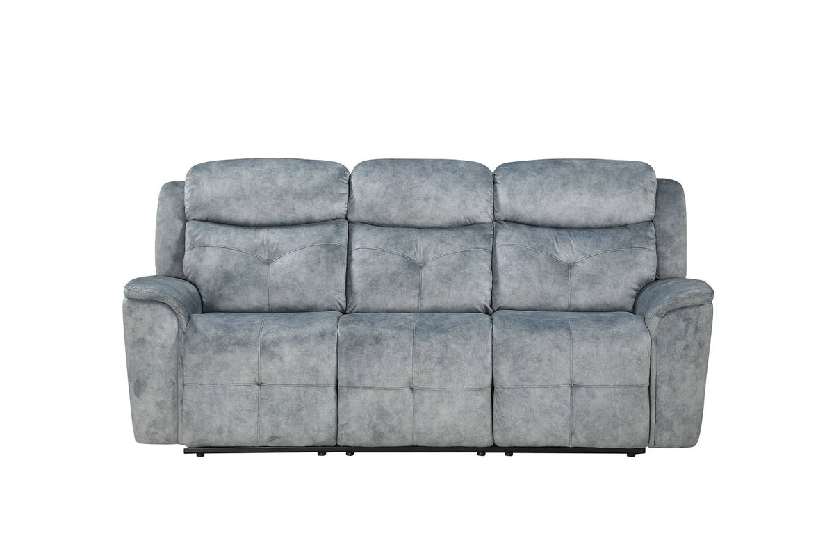 Silver Gray Fabric Motion Sofa S4211