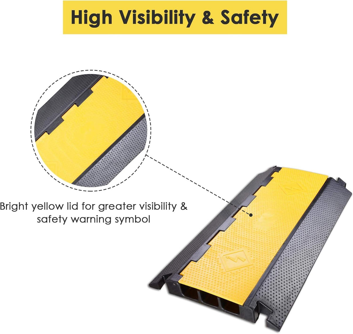 4 Channel Cable Ramp Floor Cover Cord Protector Wire Guard, 55000lbs, Pack of 2 A8884