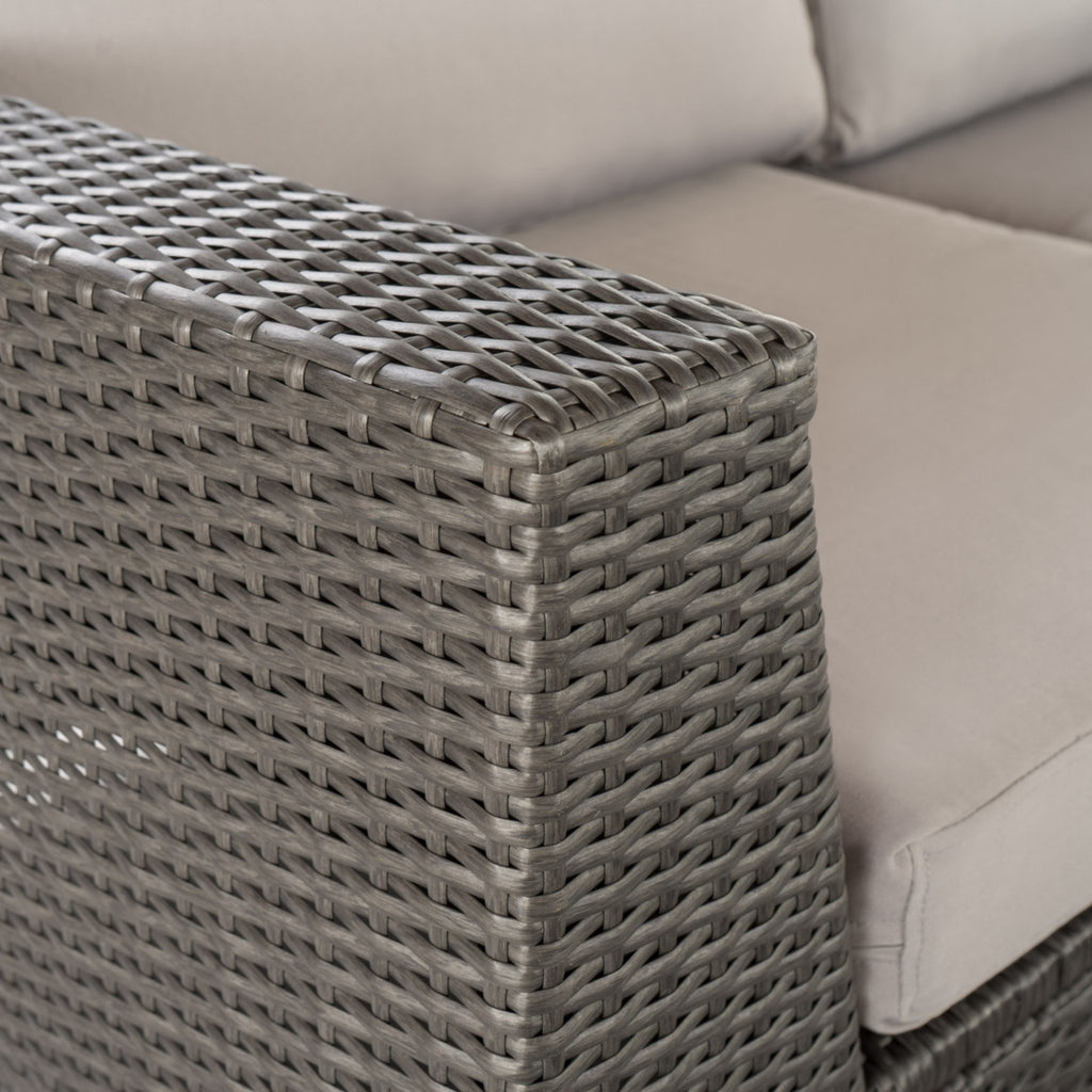 9pc Outdoor Wicker Sectional Sofa Set with Cushions U124511