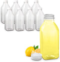 32 oz Clear PET Plastic Juice Bottles with Cap, Set of 8 S55740