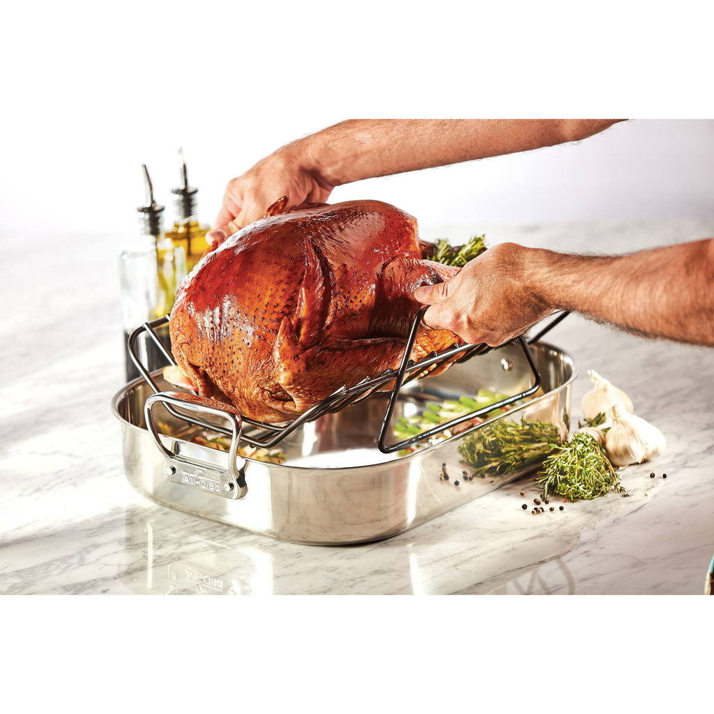 Large Stainless Steel Roaster with Rack N92105