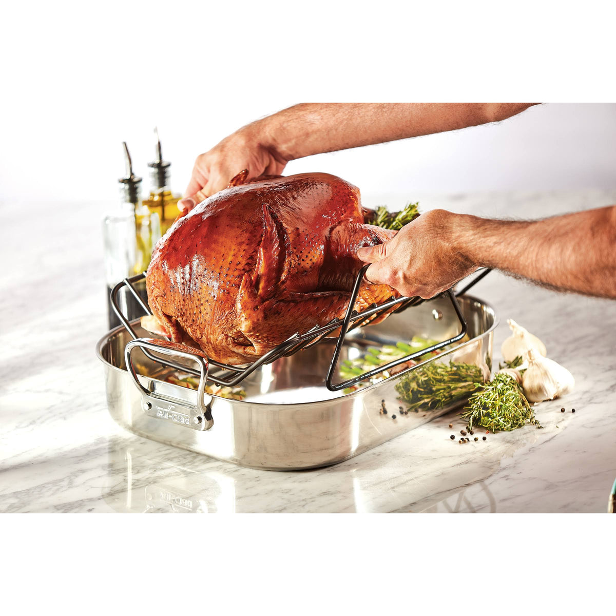 Large Stainless Steel Roaster with Rack N92105
