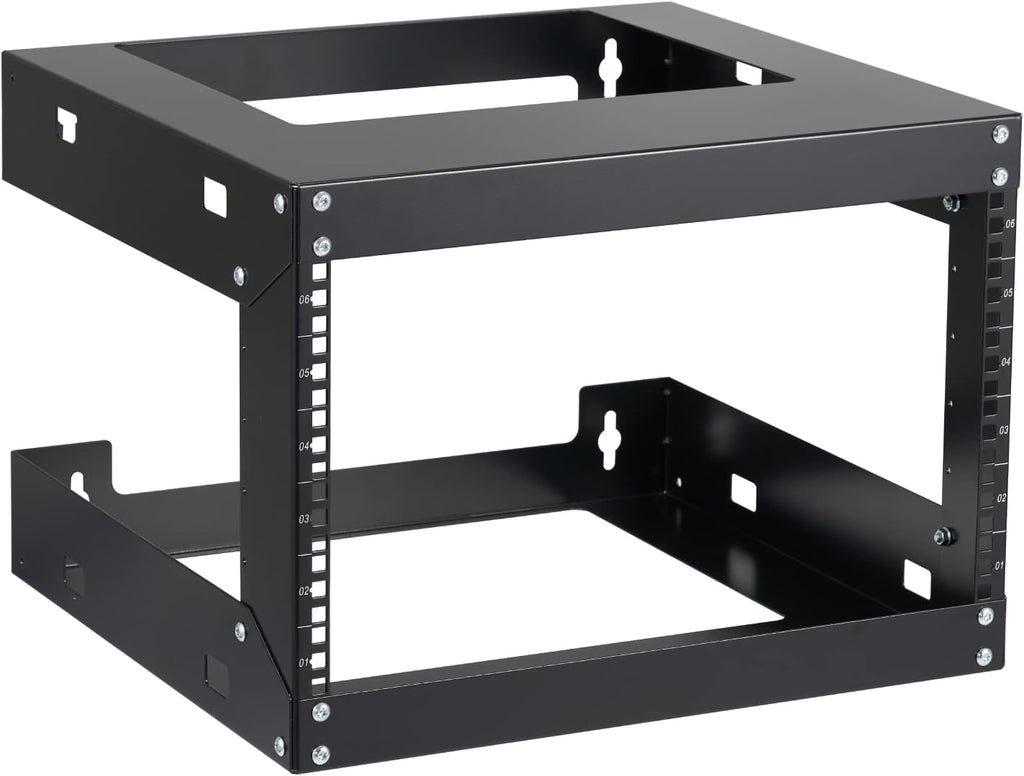 Black 18 inches Depth 2 Post Open Frame 19 Wall Mount Rack Y3471