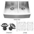 33-inch Farmhouse Stainless Steel Kitchen Sink with Two Grids and Two Strainers P95624