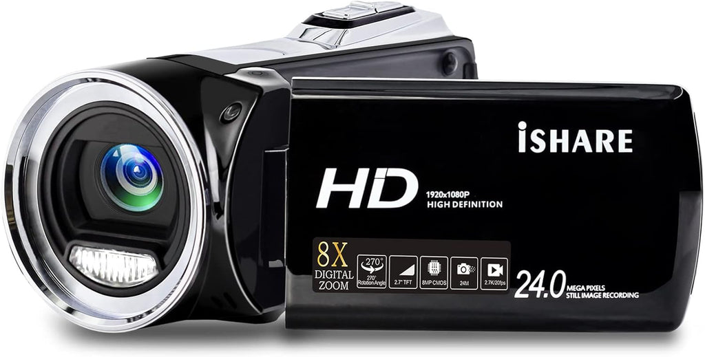 FHD 1080p Vlogging Camera Recorder 2.7 Inch 270 Degree Rotation LCD Video Camera, Pack of 2 X53601