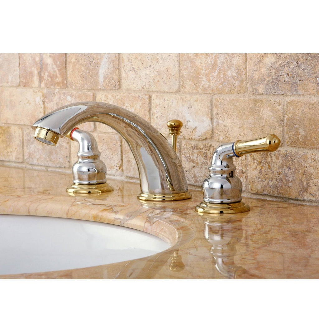Polished Chrome Polished Brass Widespread Bathroom Faucet B1680