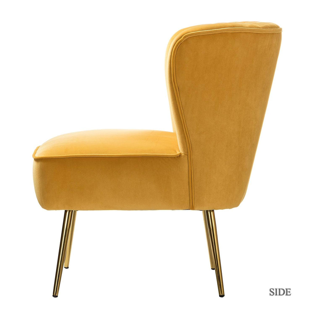Orange Gold Legs Side Chair Set of 2 M4827