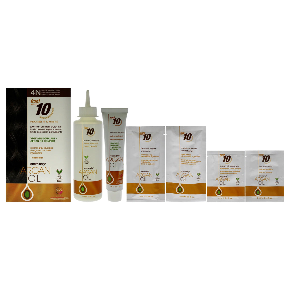 4N Natural Medium Brown Permanent Hair Color Kit E939