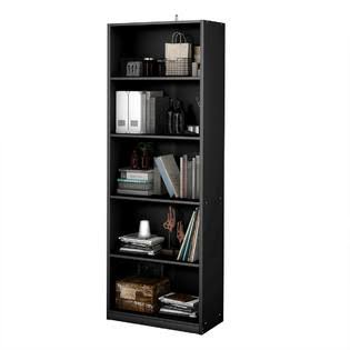 5-Shelf Bookcase Storage Cabinet Black T260