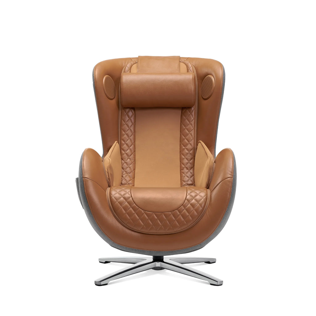 Genuine Leather Massage Chair with Ottoman W3274