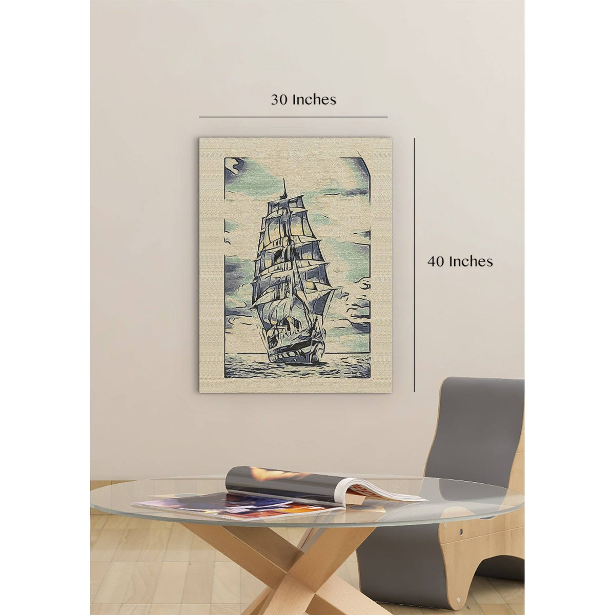 Multi-Color Stretched Canvas D209