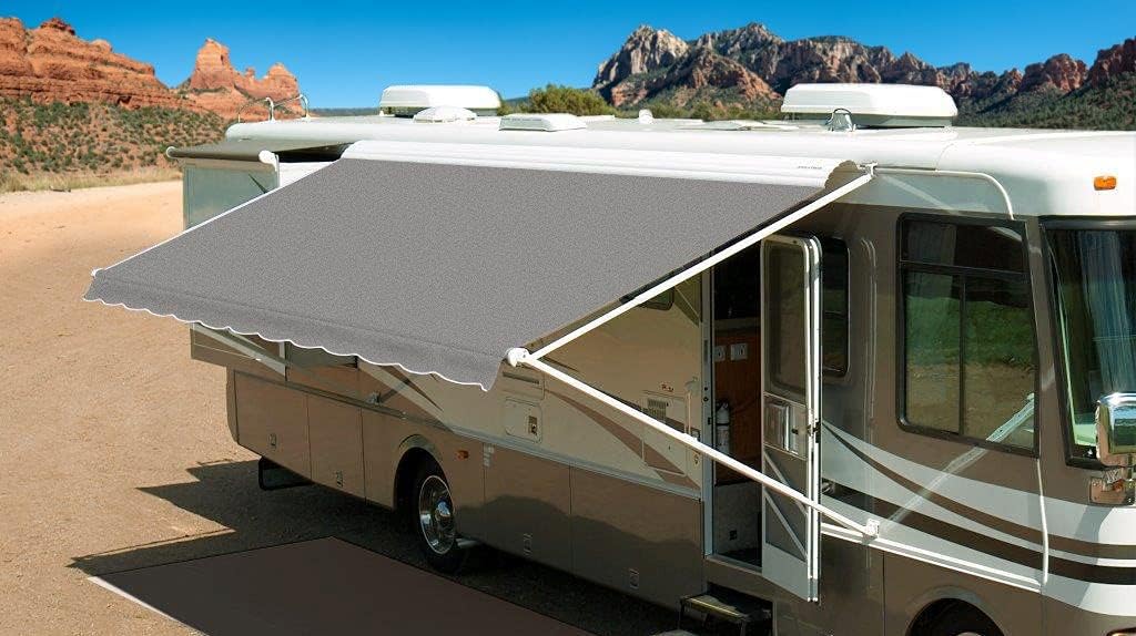 RV Awning Fabric Replacement, Acrylic, Cadet Grey, 18' B16700