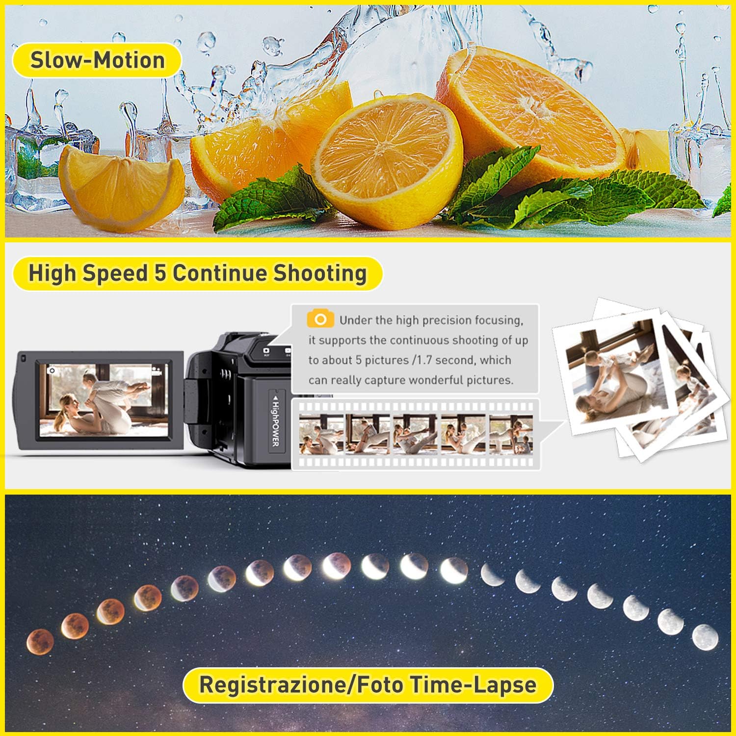 4K Video Camera WiFi Camcorder with 16X Digital Zoom B485