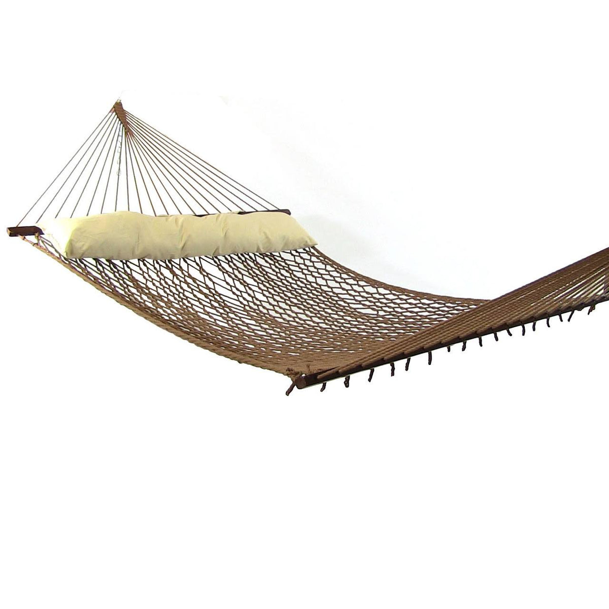Brown Polyester Rope Hammock with Spreader Bars H92355