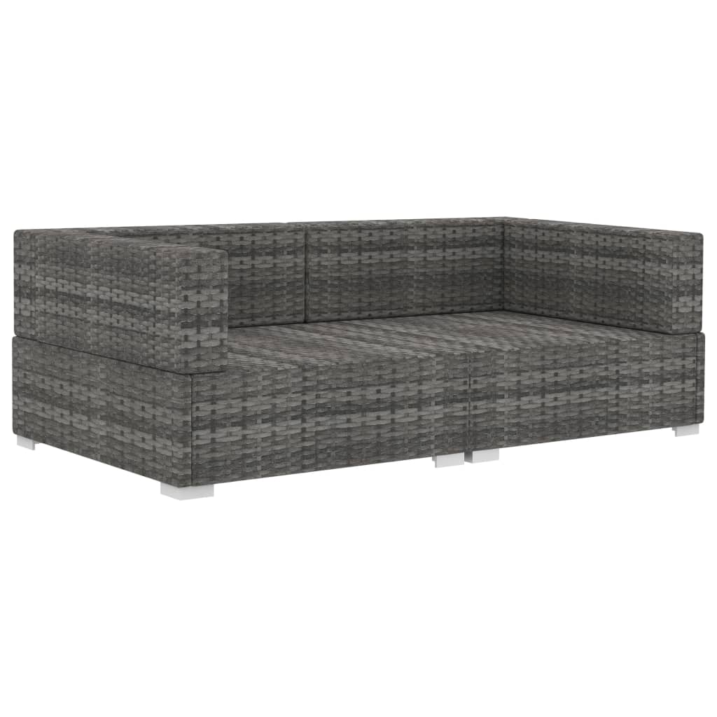 Gray Poly Rattan Patio Sofa Set with Cushions S192819