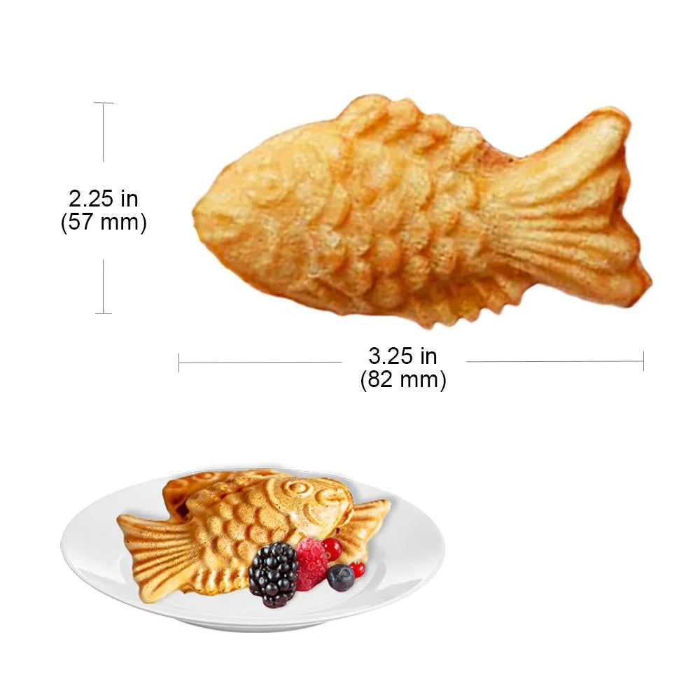 Fish Shaped Waffle Machine, Stainless Steel Nonstick Taiyaki Maker R26564