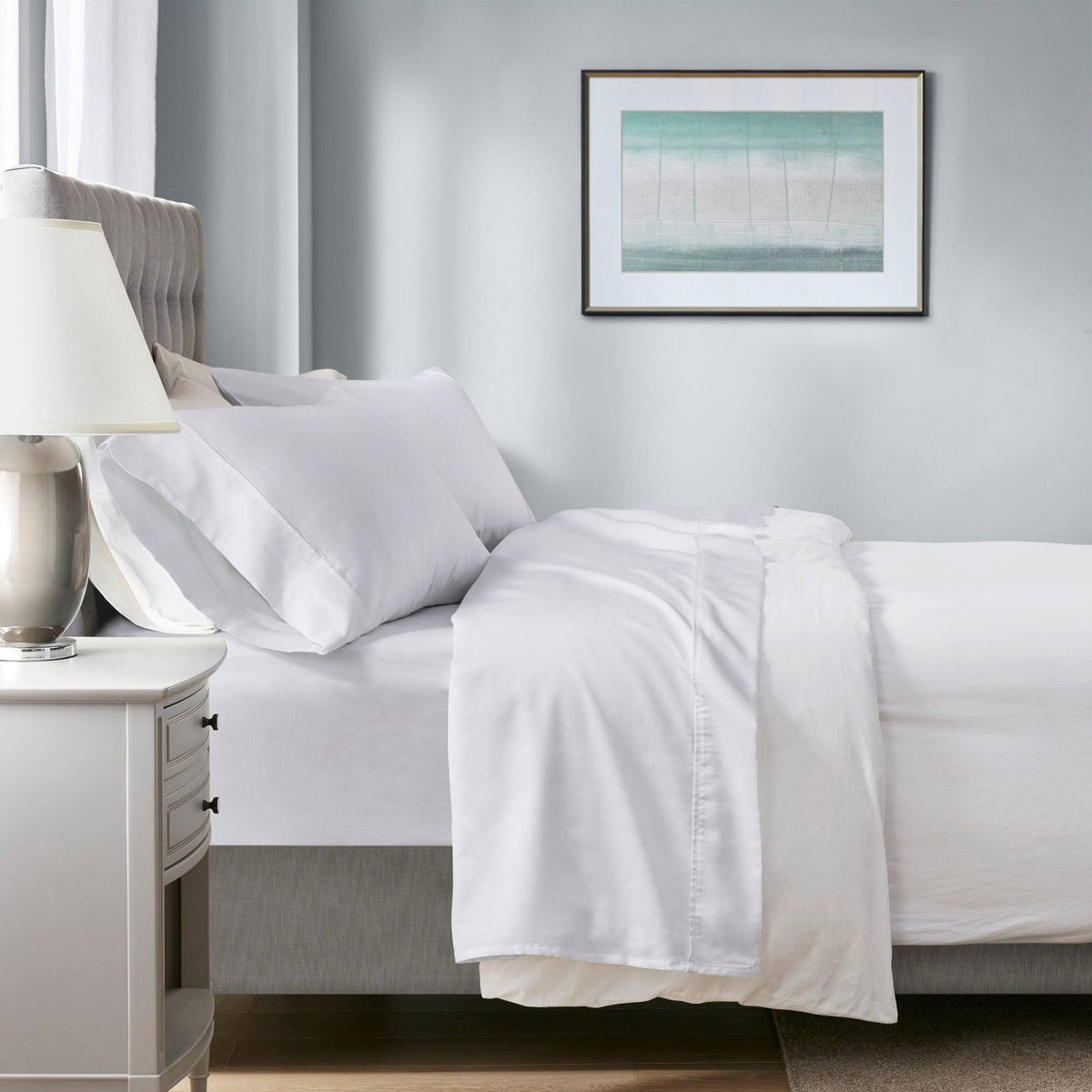 White 4 Piece Sheet Set - Cal King A9740