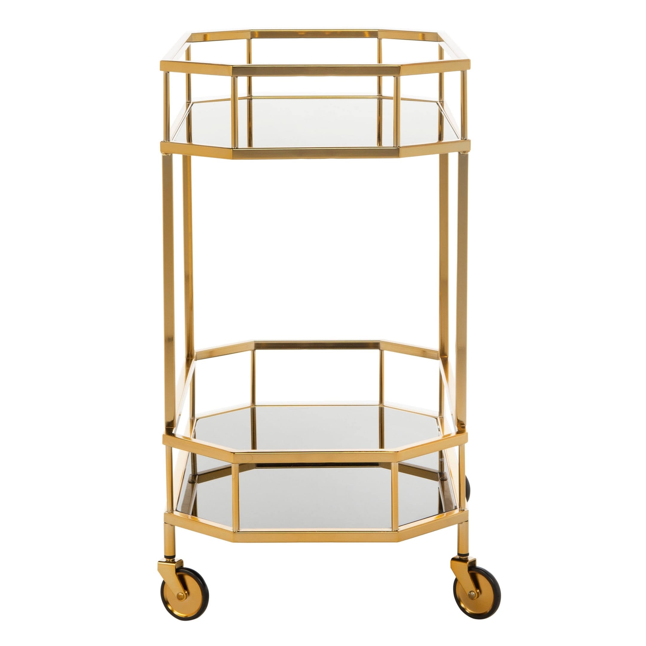 Brass 2 Tier Octagon Bar Cart A7522