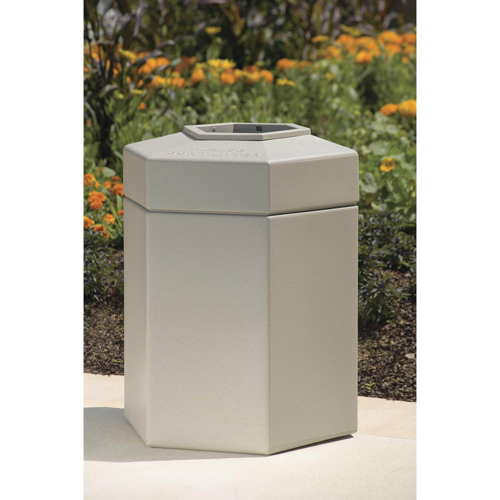 30-Gallon Hex Waste Container Black U540434