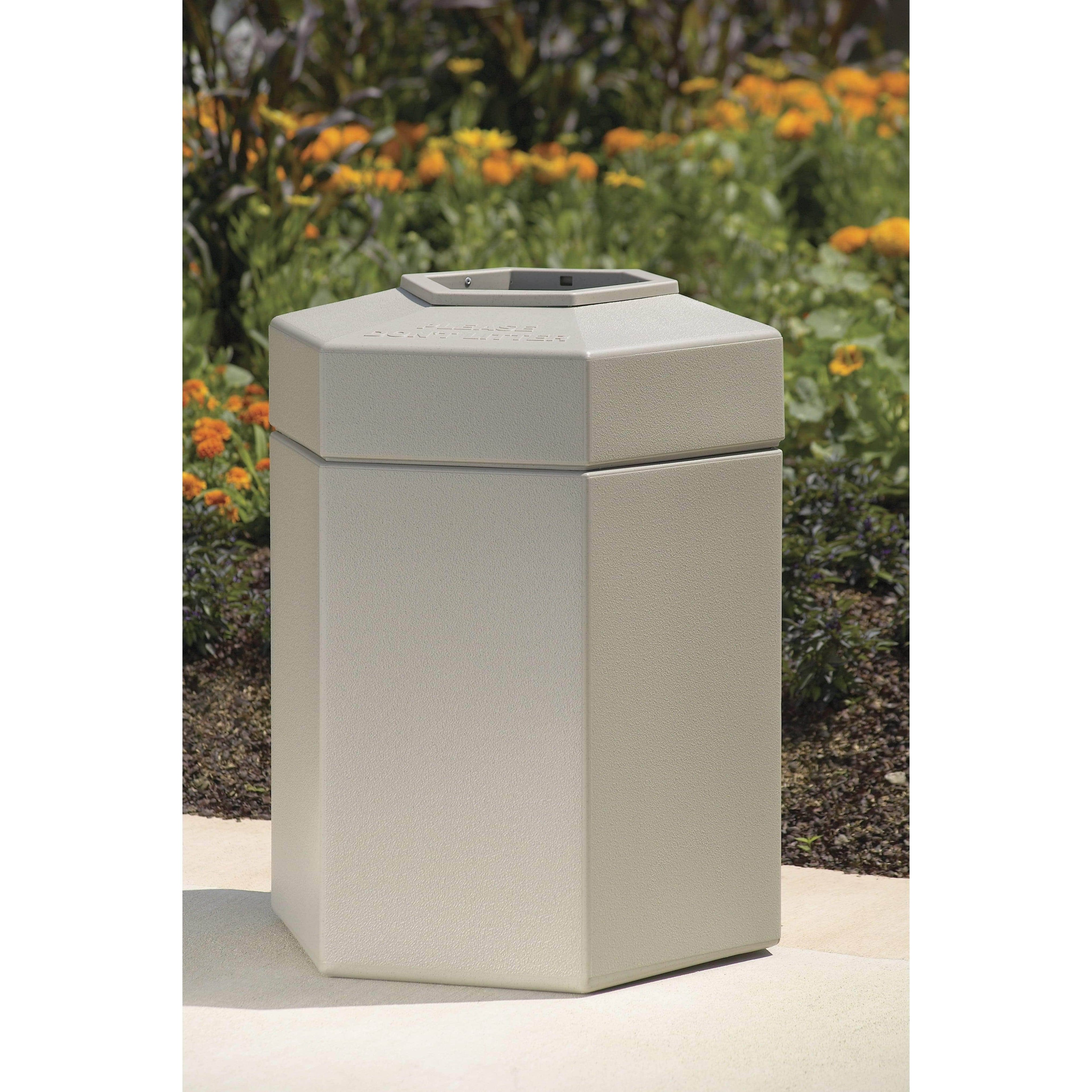 30-Gallon Hex Waste Container Black U540434