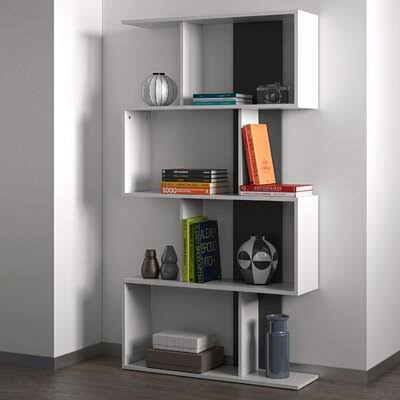 Geometric Bookcase White/Black X8846