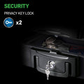 Fireproof Waterproof Box with Key Lock, 0.17 Cubic Feet, Black, Pack of 2 O7730