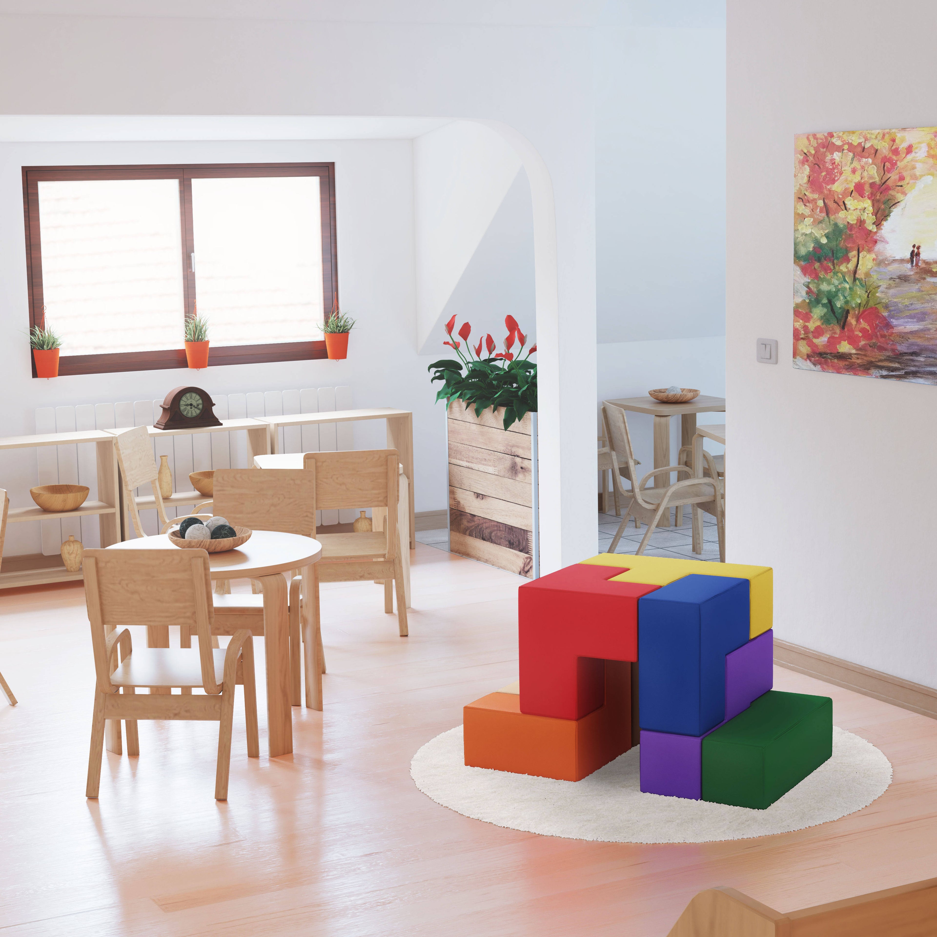 7-Piece Assorted Colors Soft Foam Blocks T130