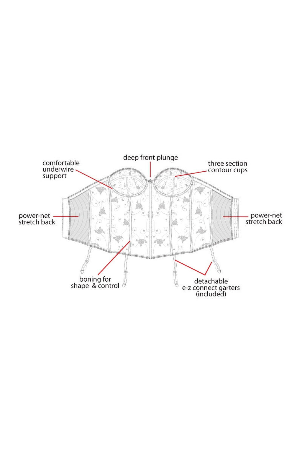 Embroidered Lace Torsolette Z670943