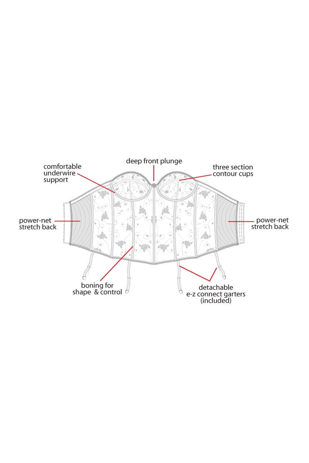 Embroidered Lace Torsolette Z670943
