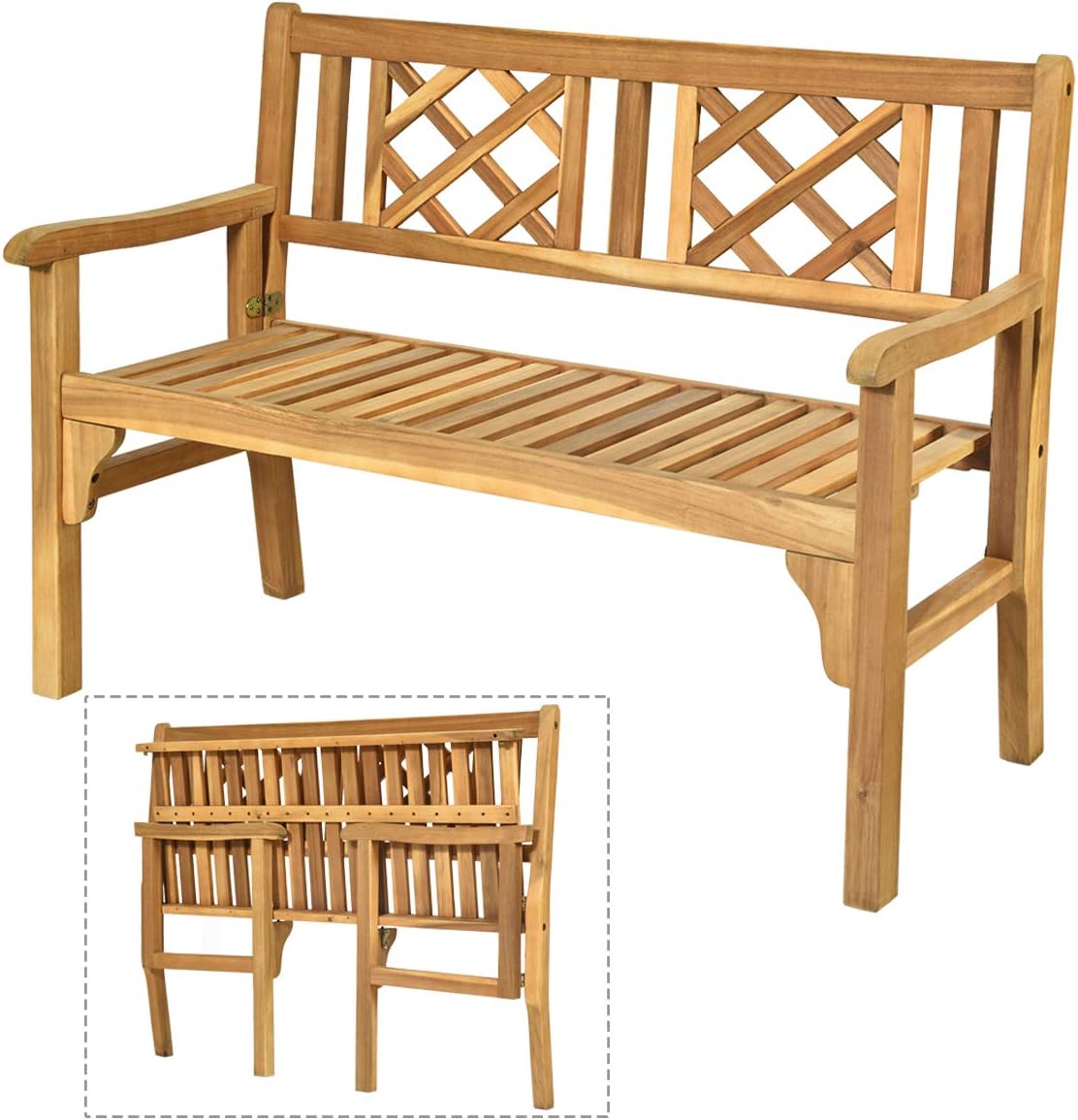Teak 4 Ft Foldable Acacia Wooden Bench C108