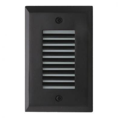 Mini LED Step Light with Angled Louver, 2W, 12V, 4000K, Black S8360