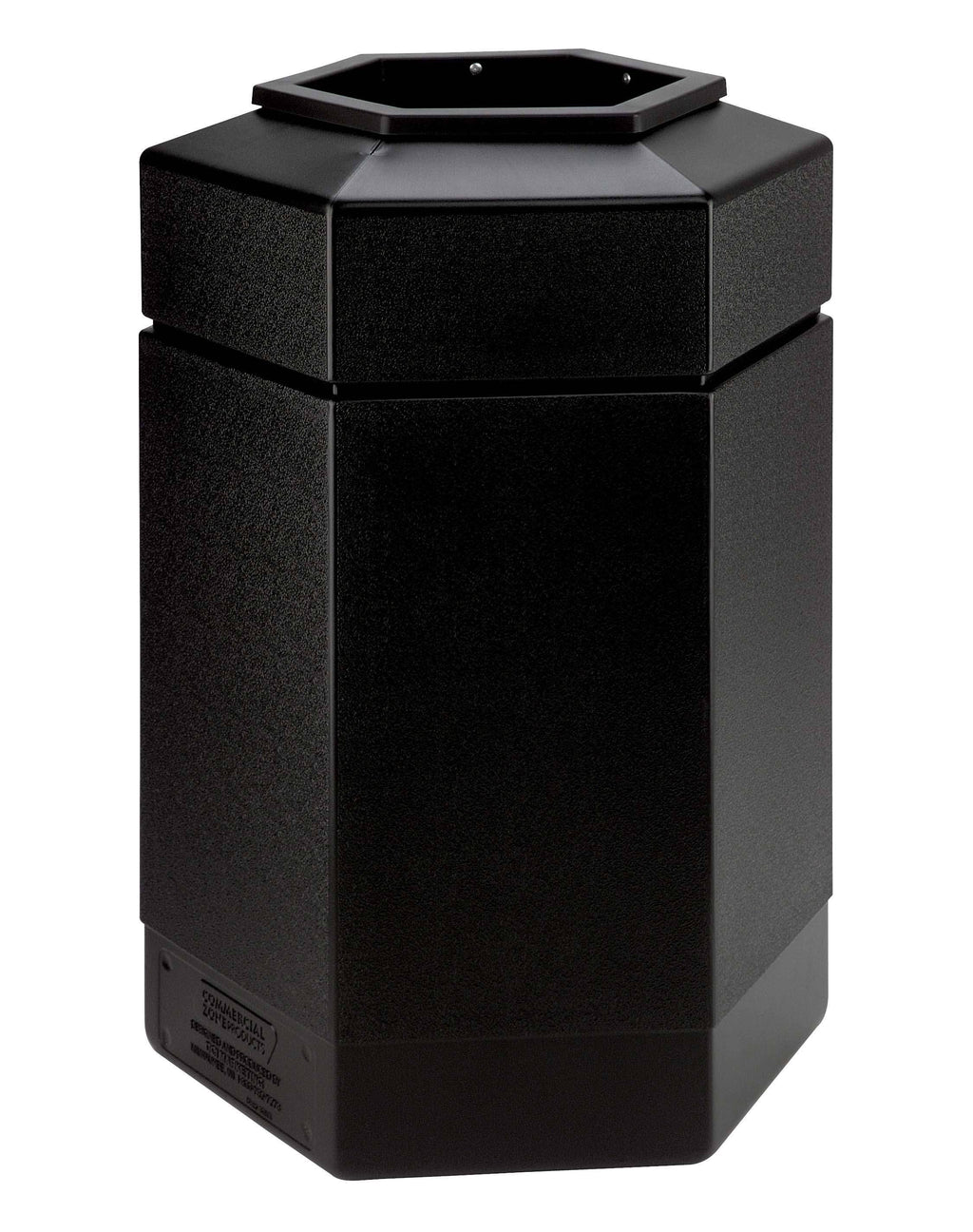 30-Gallon Hex Waste Container Black U540434