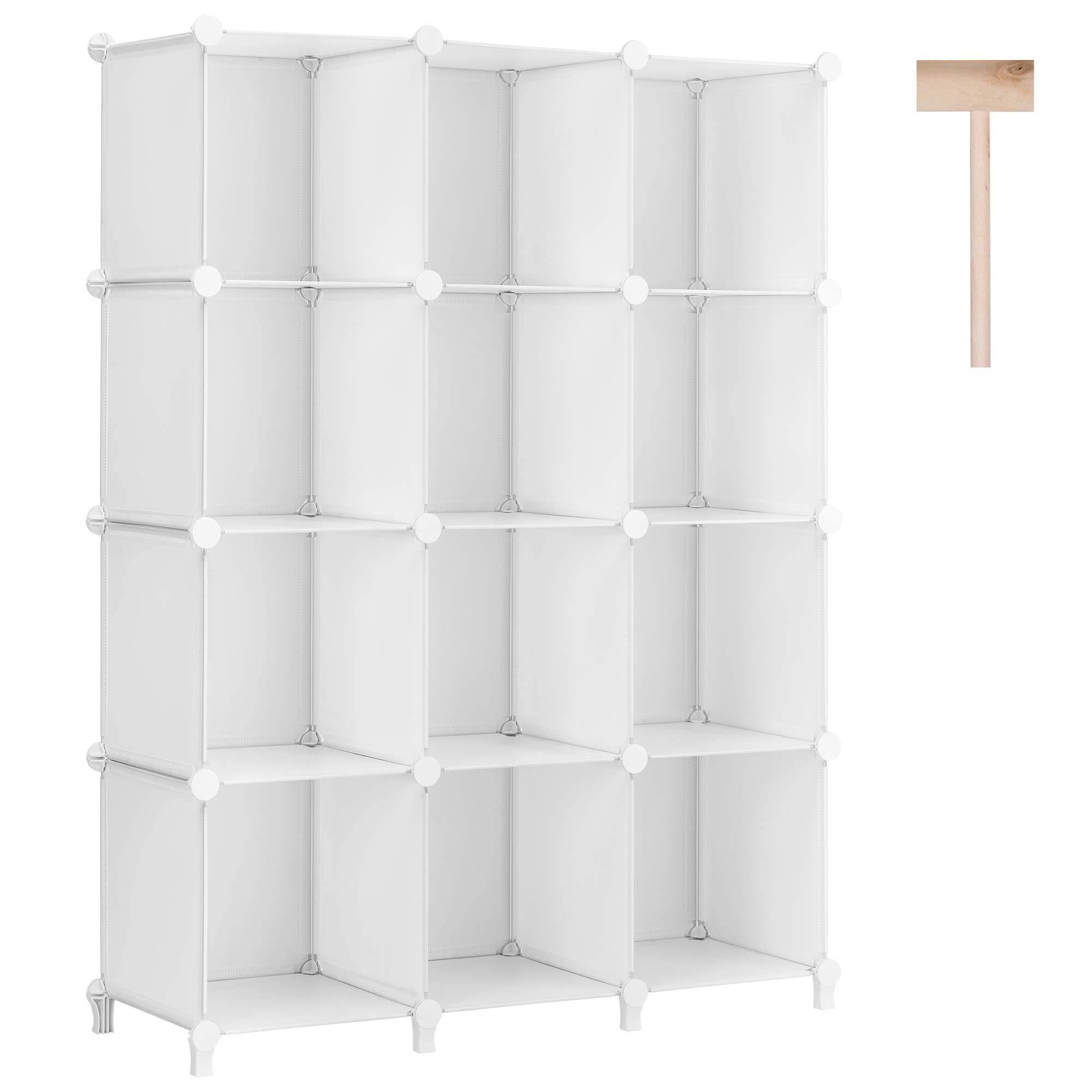 12-Cube Plastic Storage Shelves with Wooden Mallet U52814