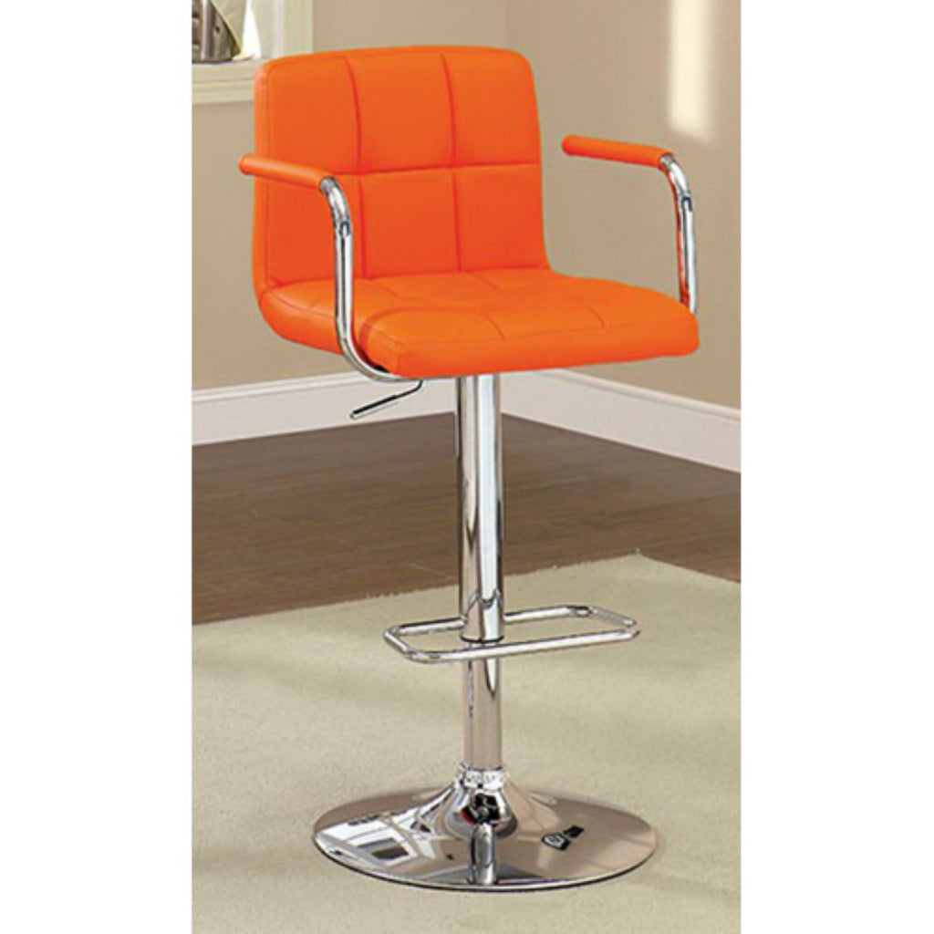 Orange Leatherette Swivel Barstool E50630