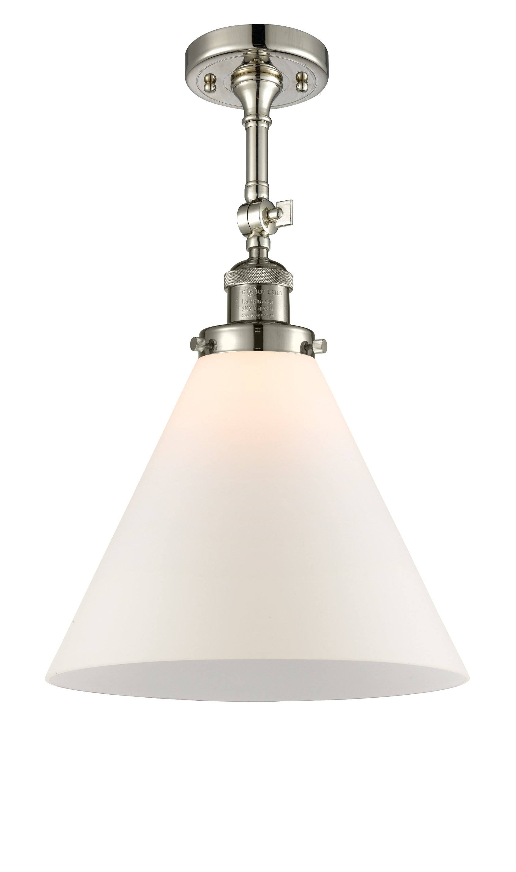 Polished Nickel Cone Semi-Flush Mount Light G526