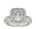 14K White Gold Halo & Solitaire Diamond Wedding Ring Size 7 N70377