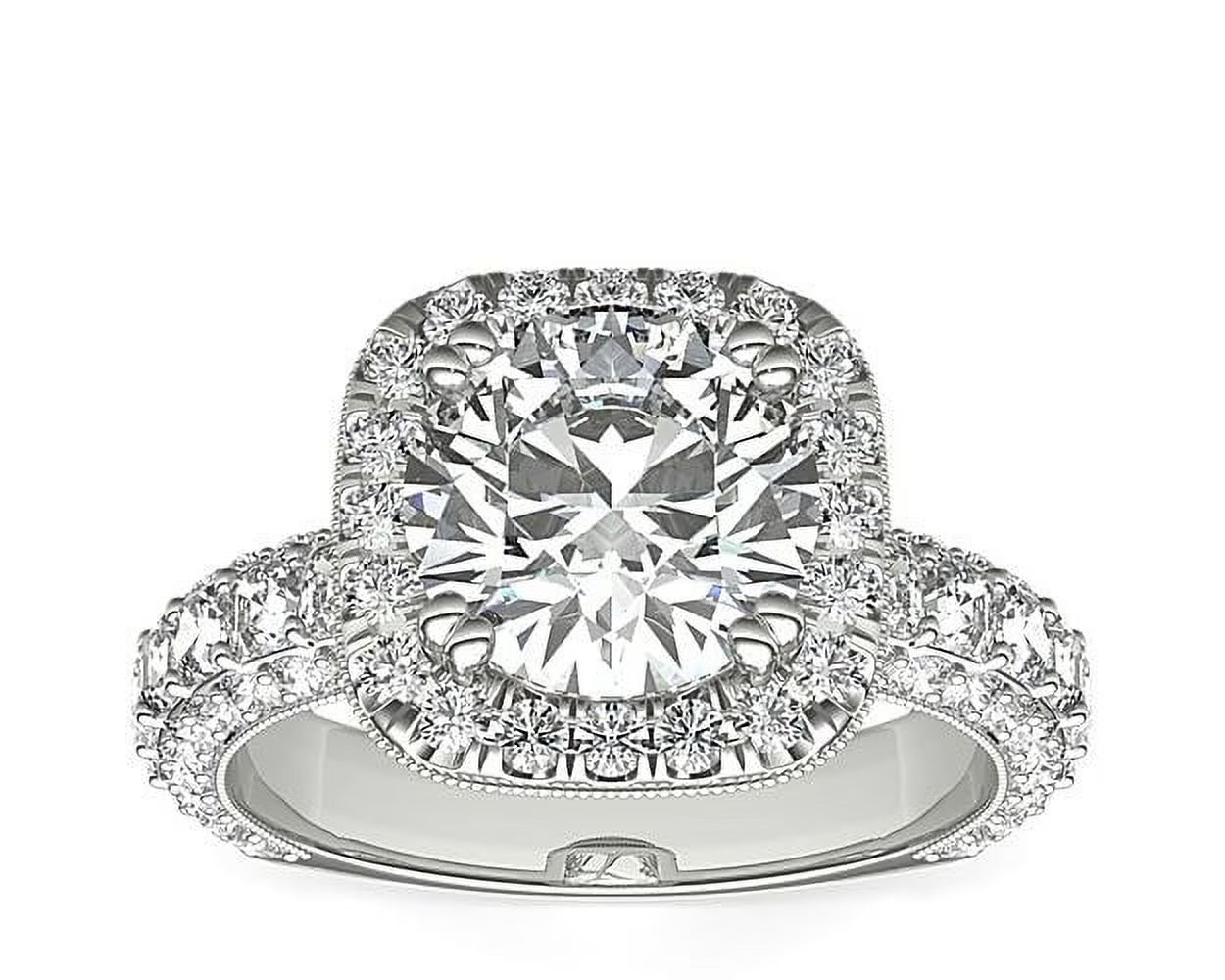 14K White Gold Halo & Solitaire Diamond Wedding Ring Size 7 N70377