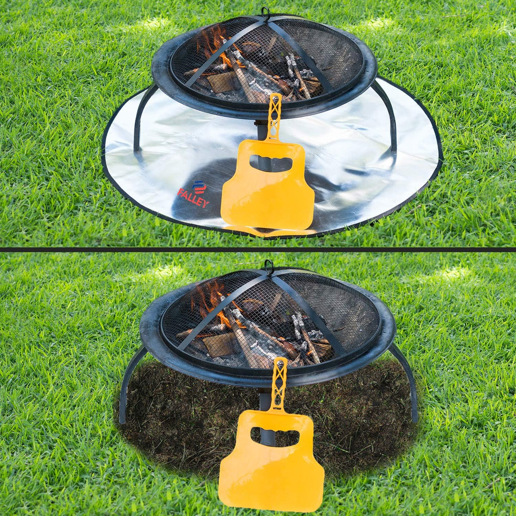 Fireproof Heat Resistant Round Portable Folding Fire Pit Mat Protector Pack of 2 R894970