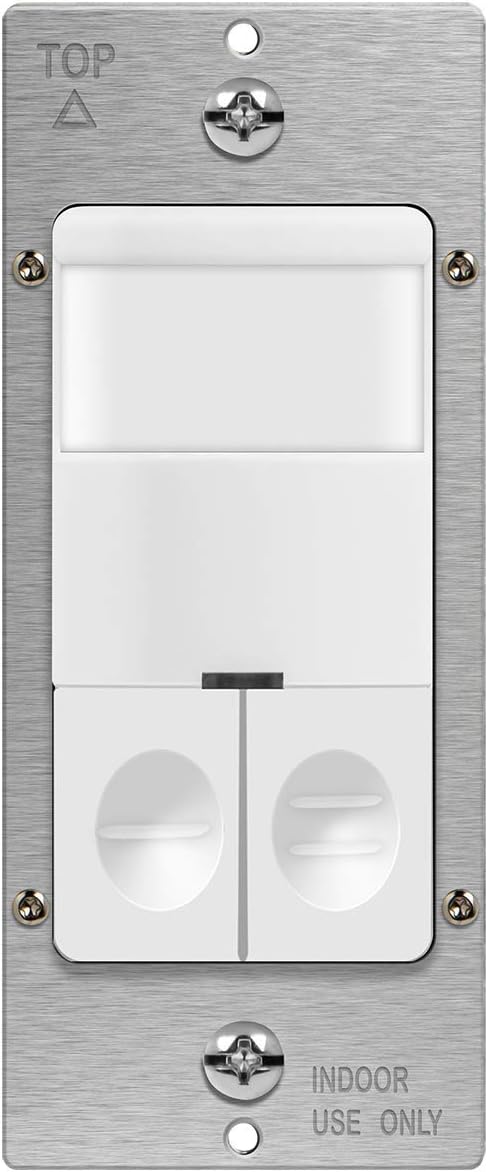 White Dual Load Motion Sensor Switch, 5A, Single Pole J22725