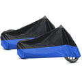 2pcs Universal XXXL Size 180T Rain Dust Motorcycle Scooter Cover Black and Blue C6102